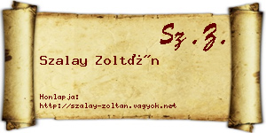 Szalay Zoltán névjegykártya